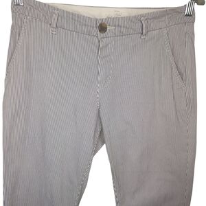 L.O.G.G. H&M Women's Striped Blue Straight Leg Cotton Pants Size 4
